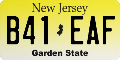 NJ license plate B41EAF