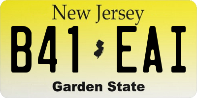 NJ license plate B41EAI