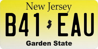 NJ license plate B41EAU