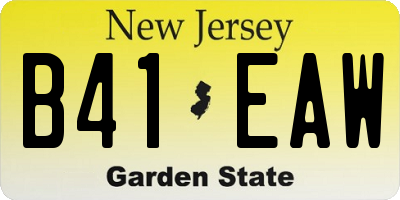 NJ license plate B41EAW