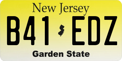 NJ license plate B41EDZ