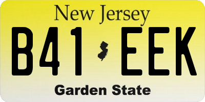 NJ license plate B41EEK