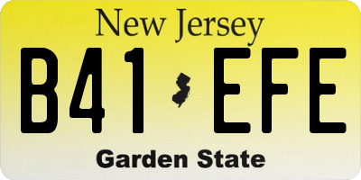NJ license plate B41EFE