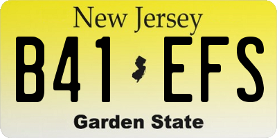 NJ license plate B41EFS