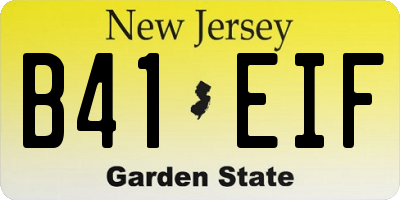 NJ license plate B41EIF