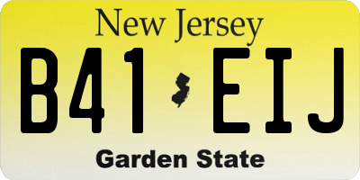 NJ license plate B41EIJ