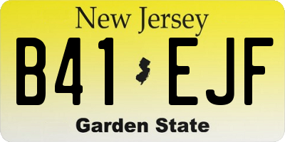 NJ license plate B41EJF