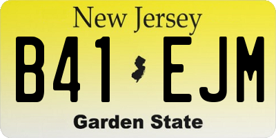 NJ license plate B41EJM