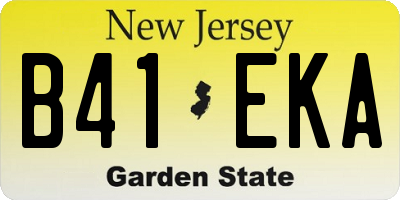 NJ license plate B41EKA