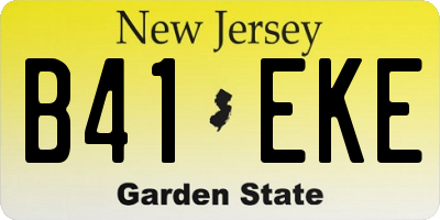 NJ license plate B41EKE