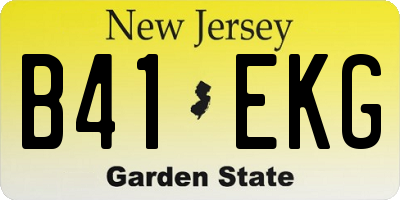 NJ license plate B41EKG