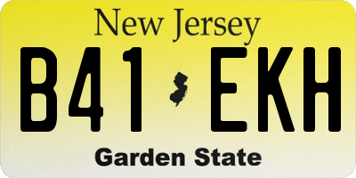 NJ license plate B41EKH