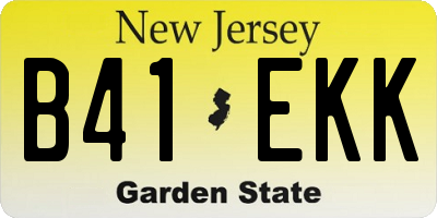 NJ license plate B41EKK