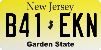 NJ license plate B41EKN