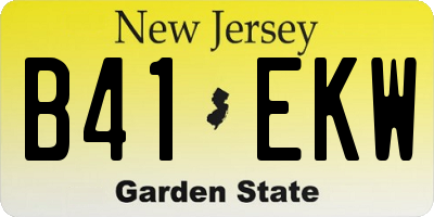 NJ license plate B41EKW