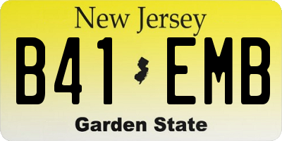 NJ license plate B41EMB