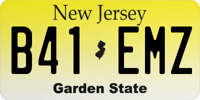 NJ license plate B41EMZ