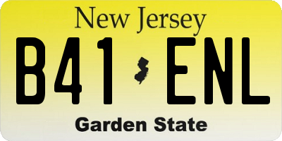 NJ license plate B41ENL