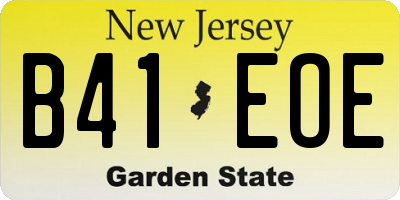 NJ license plate B41EOE