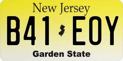 NJ license plate B41EOY
