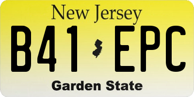 NJ license plate B41EPC