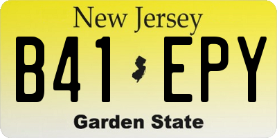 NJ license plate B41EPY