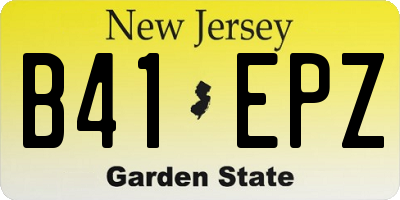 NJ license plate B41EPZ
