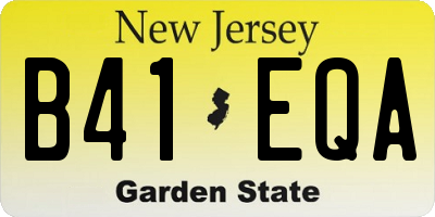 NJ license plate B41EQA