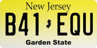 NJ license plate B41EQU