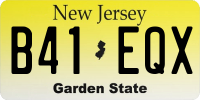 NJ license plate B41EQX