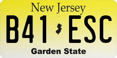 NJ license plate B41ESC