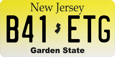 NJ license plate B41ETG
