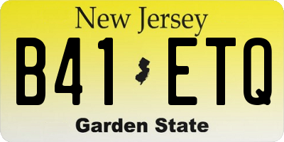 NJ license plate B41ETQ