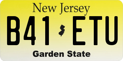 NJ license plate B41ETU