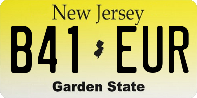 NJ license plate B41EUR