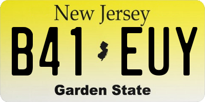 NJ license plate B41EUY