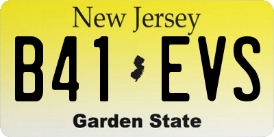 NJ license plate B41EVS