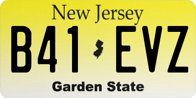 NJ license plate B41EVZ