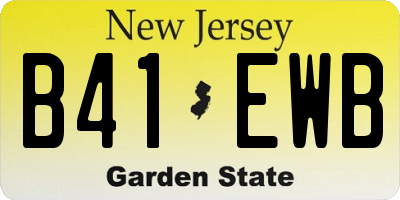 NJ license plate B41EWB