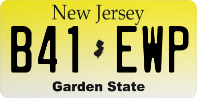 NJ license plate B41EWP