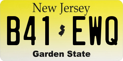 NJ license plate B41EWQ