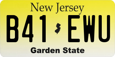 NJ license plate B41EWU