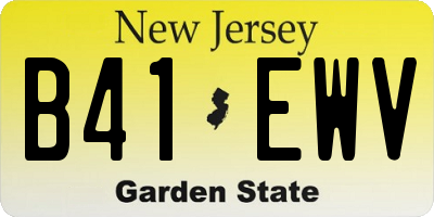 NJ license plate B41EWV