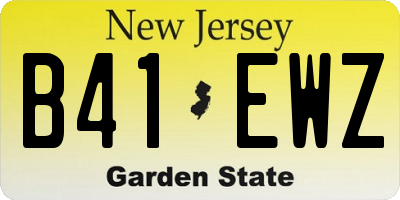 NJ license plate B41EWZ
