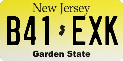 NJ license plate B41EXK