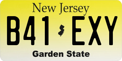 NJ license plate B41EXY