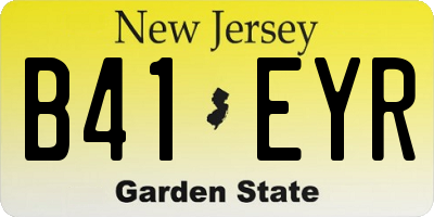 NJ license plate B41EYR