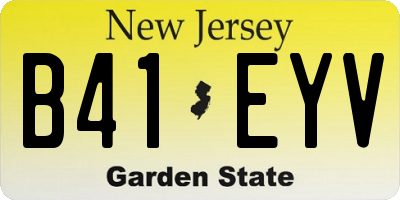 NJ license plate B41EYV
