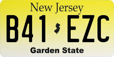 NJ license plate B41EZC
