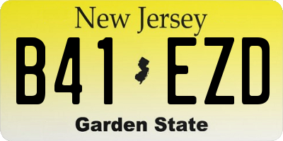 NJ license plate B41EZD